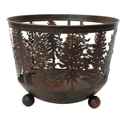 Brasero de Noël brun antique – Ambiance chaleureuse | DECORIS