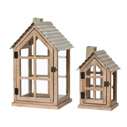 Lanterne Bois & Métal – Déco Noël Élégante