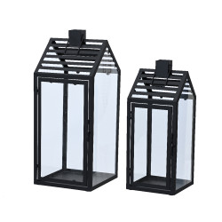 Lanterne Fer Noire 20x20x50cm – Déco Noël | DECORIS