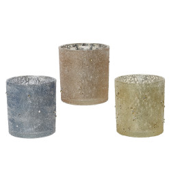 Photophore en verre Ø 9x10 cm DECORIS – Ambiance Festive