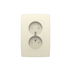 Prise encastrable double NIKO crème – Sécurité & Design