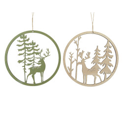 Suspension Renne Contreplaqué Ø 30cm – Déco Noël | DECORIS

