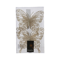Papillon à clipser doré 2 pièces – Déco Noël | DECORIS


