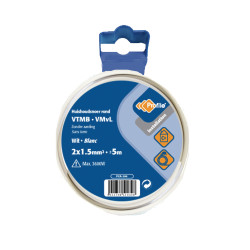Câble VTMB 2x1,5mm² blanc 5m – Qualité PRO | PROFILE