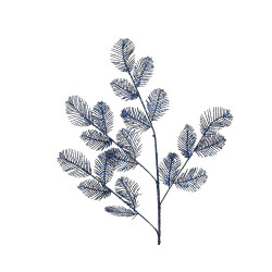 Branche pailletée bleu nuit 72 cm – Déco Noël festive

