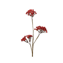 Branche en mousse à baies rouges 50 cm – déco hivernale