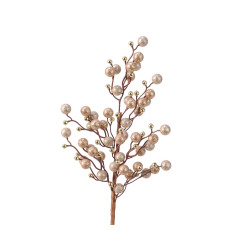 Branche déco Noël perles mousse 60cm – Ambiance festive