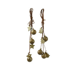 Suspension Noël Contreplaqué Perles 40cm – Ambiance Magique

