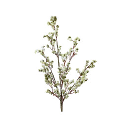 Branche Baies Blanches Mousse 60cm – Déco Noël Festive