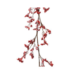 Guirlande Baies Rouges Mousse 1,3m – Déco Festive Intérieure