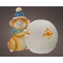 Figurine Souris Noël LED 13cm – Ambiance Magique