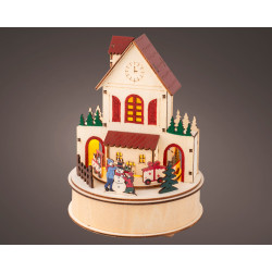 Scène de Noël Bois LED Blanc Chaud – Ambiance Festive | LUMINEO