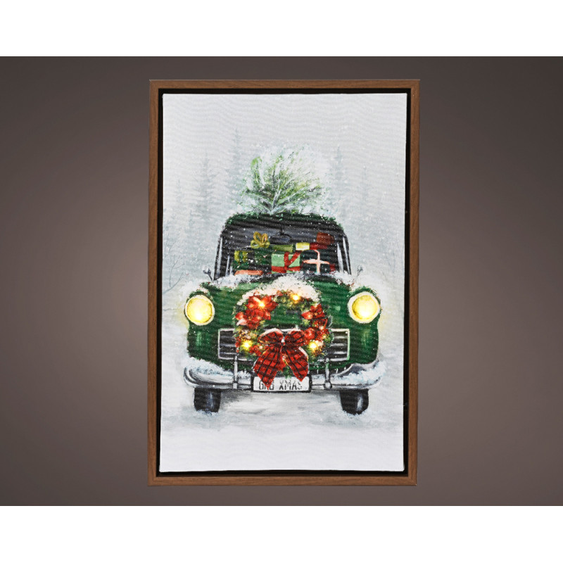 Cadre voiture Noël LED LUMINEO – Déco festive | LUMINEO