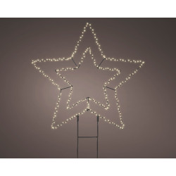 Étoile Double Piquante LED Noire 58cm – Noël Magique