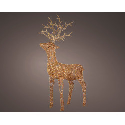Renne en osier doré à LED – Illuminez Noël | LUMINEO