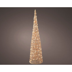 Cône Osier Doré LED Blanc Chaud – Illuminez Noël | LUMINEO