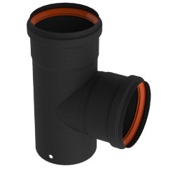 Té 90° poêle à pellets noir Ø 80 mm – Raccord étanche | SANINSTAL