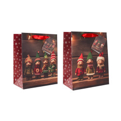 Sac cadeau Noël papier 10x18x23cm – Emballage festif