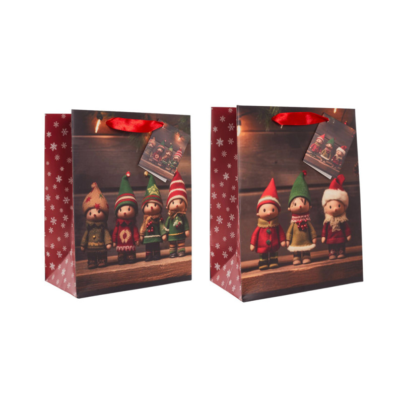 Sac cadeau Noël papier 10x18x23cm – Emballage festif