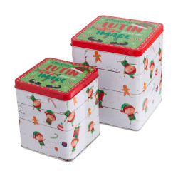 Set de boîtes métal Lutin – Déco Noël