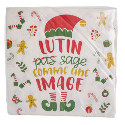 Serviette Papier Lutin Pas Sage – Déco Festive 20 Pièces