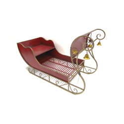 Traîneau de Noël en acier – Déco festive 89x61x151cm