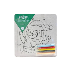 Puzzle Père Noël Bois à Colorier – Déco Noël Créative

