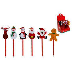 Stylo de Noël avec figurine – Idéal pour les fêtes