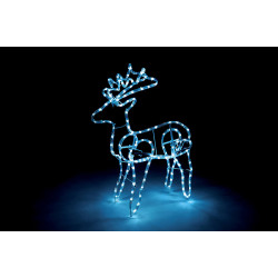 Renne LED Métal Blanc Froid 54cm – Déco Noël Extérieure