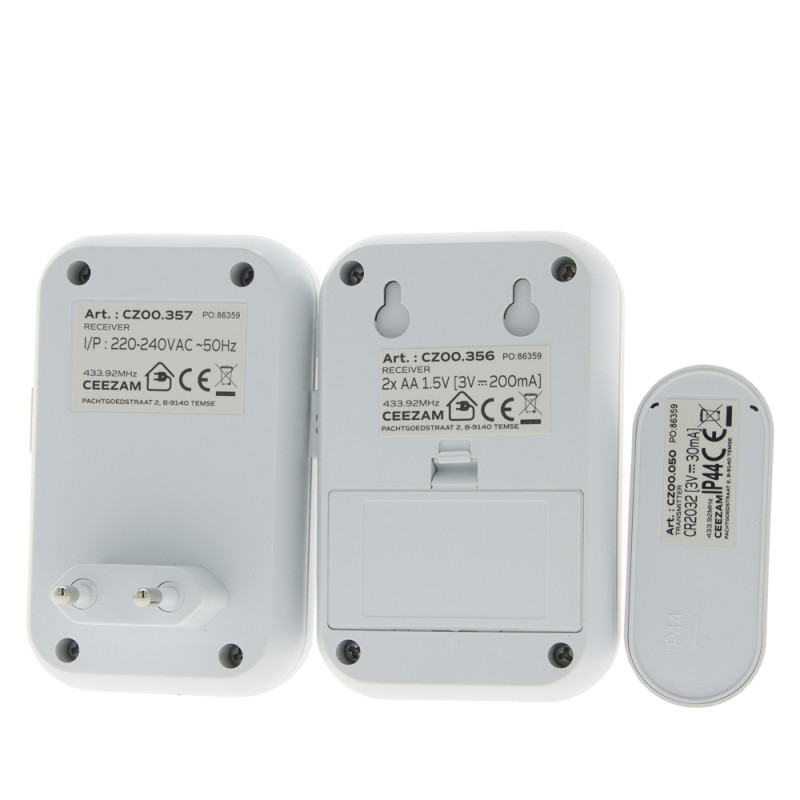 Sonnette sans fil CEEZAM – 2 carillons, 38 mélodies | CEEZAM

