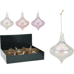 Boule de Noël en verre Ø 8 x 10 cm transparente