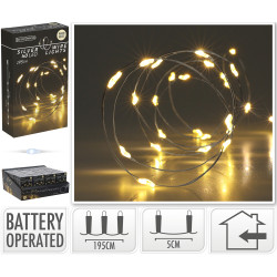 Fil illuminé argenté 40 LED blanc chaud – Ambiance féerique

