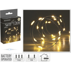 Fil illuminé argenté 100 LED – Ambiance chaleureuse