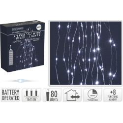 Fil illuminé argenté 80 LED – Ambiance Magique