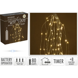Fil illuminé argenté 80 LED – Ambiance Magique
