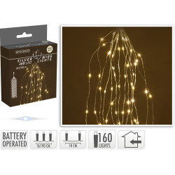 Fil illuminé argenté 160 LED – Ambiance féerique