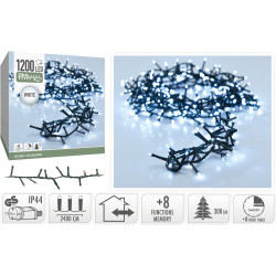 Guirlande LED 1200 Blanc Froid 24m – Éclairage Magique
