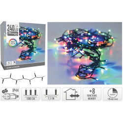 Guirlande LED 240 Multicolore 18m – Intérieur/Extérieur