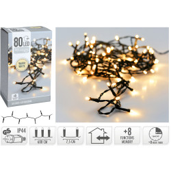 Guirlande LED 80 Blanc Chaud 6m – Éclairage Magique Int/Ext