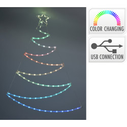 Sapin LED Multicolore 66x87cm – Déco Magique