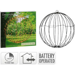 Sphère Métal Noire LED Ø 60cm – Éclairage Noël