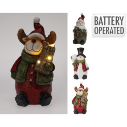 Figurine Noël Porcelaine LED 36cm – Éclat Magique