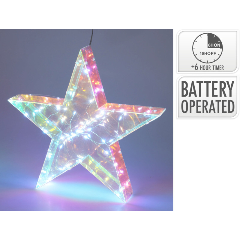 Étoile LED Arc-en-ciel – Déco Noël Magique