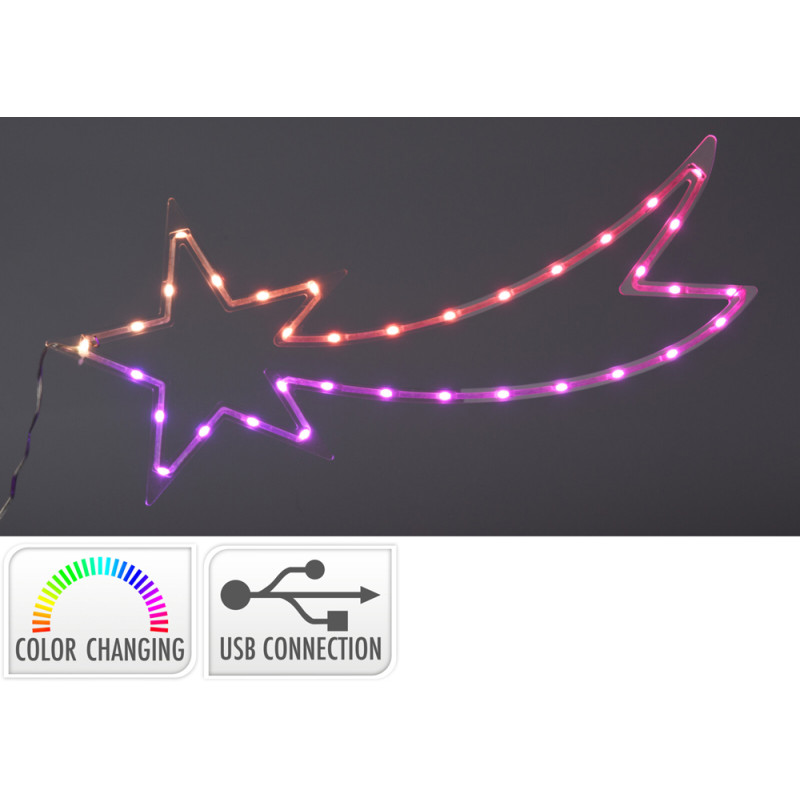 Étoile Filante LED Blanc Chaud 60cm – Illuminez Noël