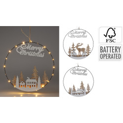 Anneau de Noël Joyeux Noël LED Blanc Chaud Ø 40 cm – Ambiance Magique