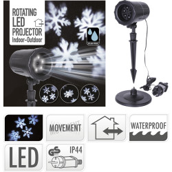 Projecteur Hologramme de Noël Rotatif Blanc – Magie Festive