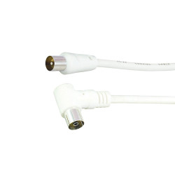 Câble Coaxial Coudé Blanc 5m – Connexion TV | PROFILE

