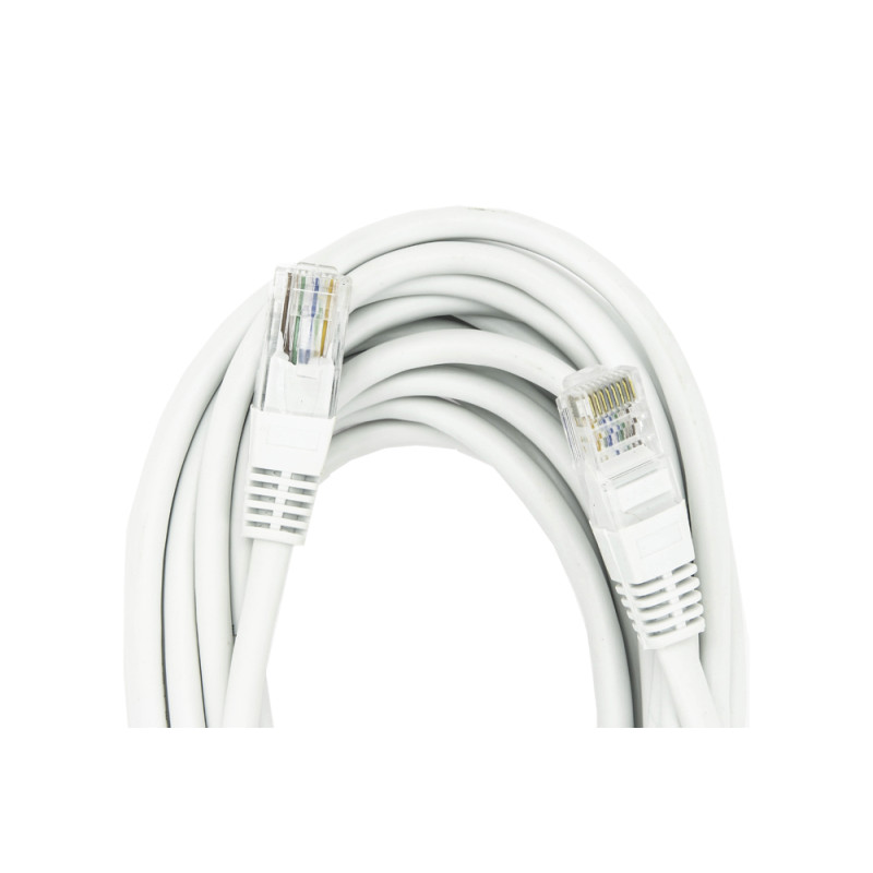 Câble Patch Réseau Cat.5e SF/UTP - 0,5 Mètre, Blanc - 2 Fiches RJ45 Blindées, Pour Connexion Courte