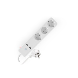 Multiprise Wi‑Fi intelligente Qnect — 3 prises, 2 ports USB — Contrôle