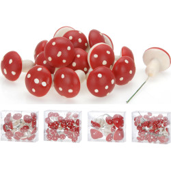 Champignon rouge et blanc sur pique